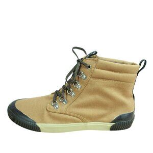 LL Bean Eco Woods Tan Canvas Lace Up Padded Collar Hiking Boots Size 13 M